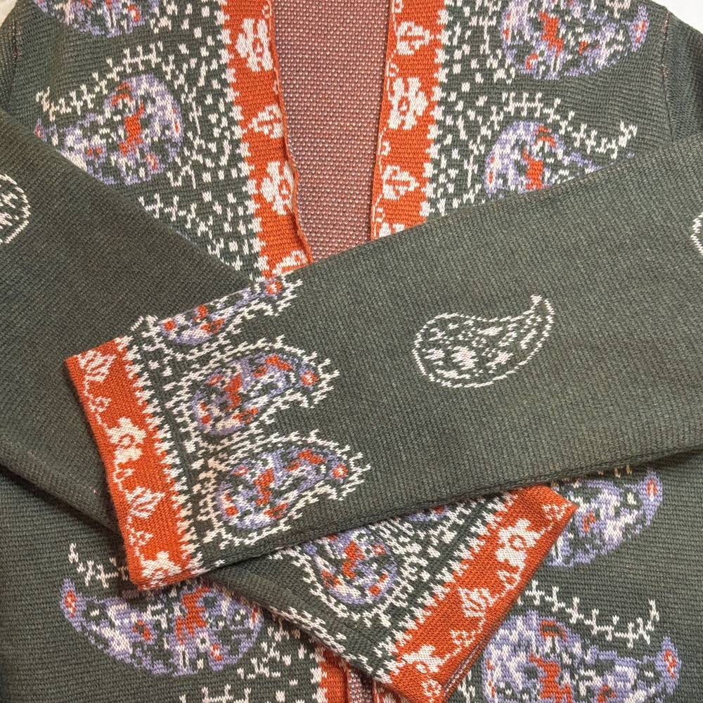 Max Sport Paisley Boho Duster Knit Cardigan Sweater Size XL - NWT - Picture 7 of 9
